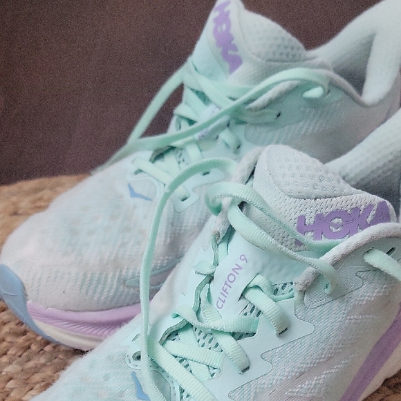 Hoka Women's Light Blue and Lavender Athletic Shoes - Picture 14 of 16